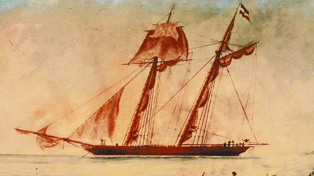 oil painting of the amistad