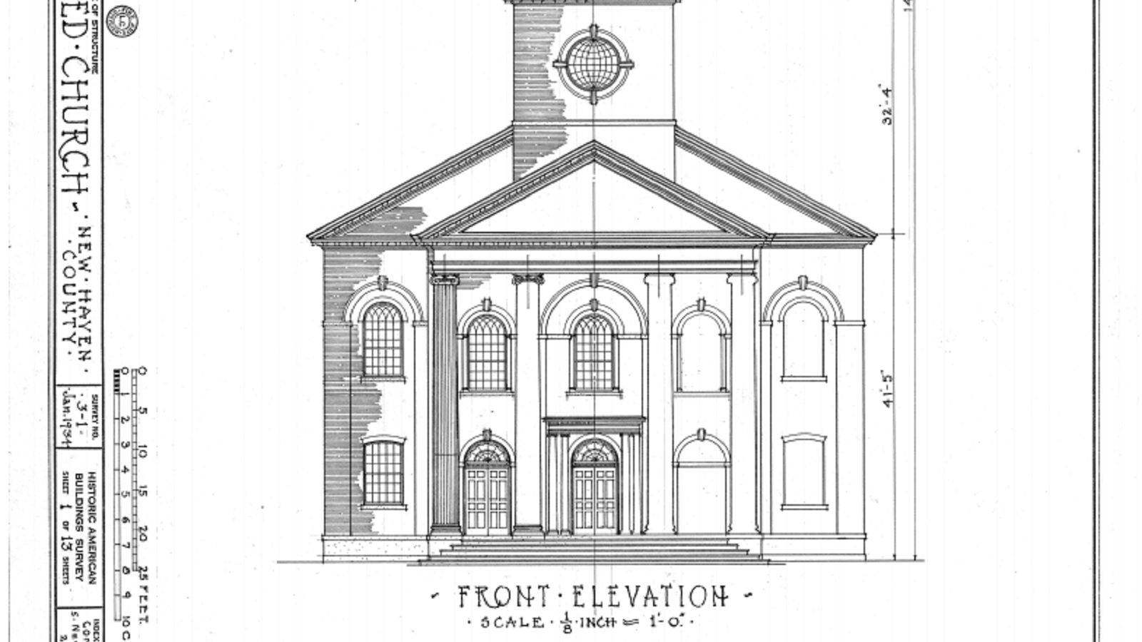 architectural drawing of the United Church on the Green