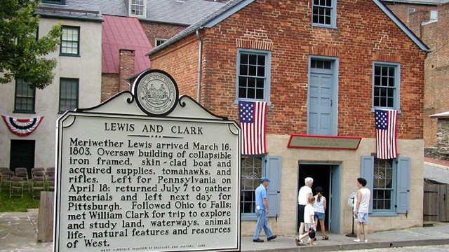 harpers ferry sign interpreting lewis's time there