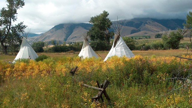 nez perce teepees on a plain