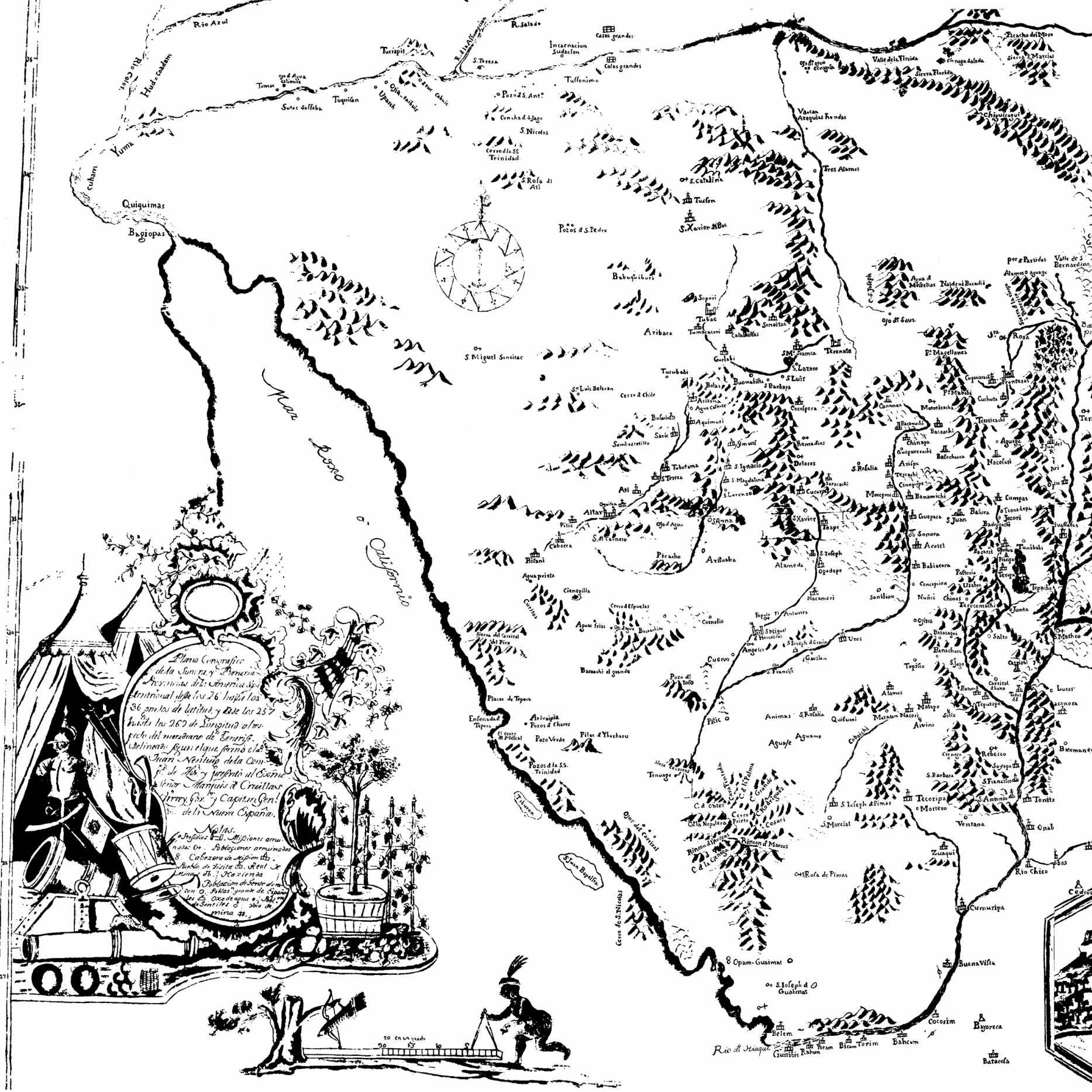 map of missions in southern Arizona region