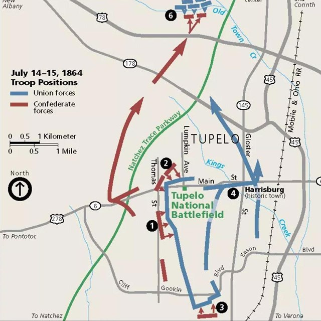 A map of the battlefield movements.
