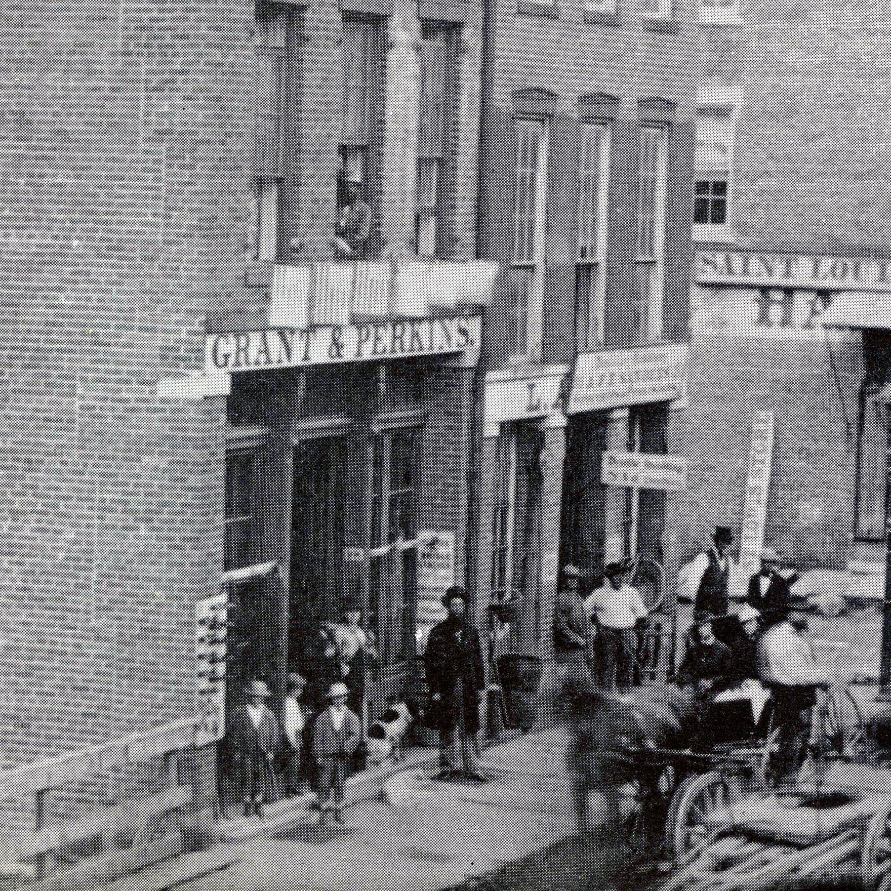 Historic photograph of Grant & Perkins Leather Store