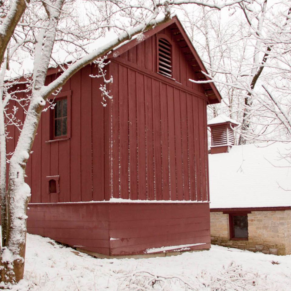 (Ice house and chicken house exterior)