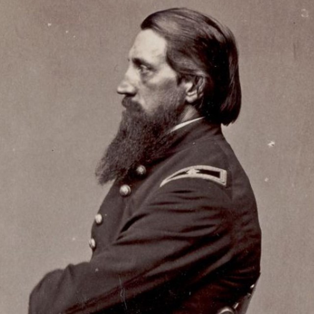A Union general sitting side portrait.