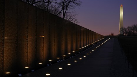 Vietnam Veterans Memorial at night