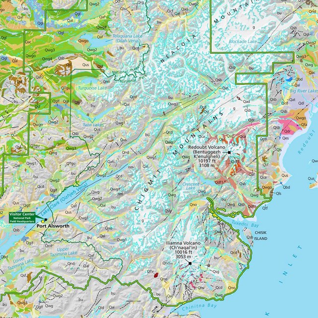 A section of the park's geologic map.