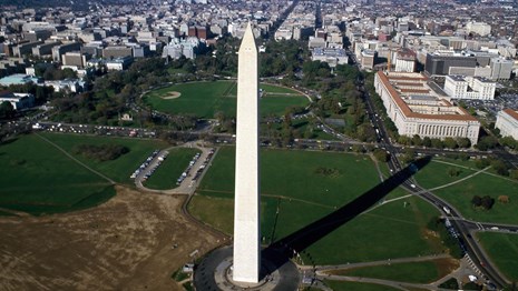 Aerial  photo of Washington Monument