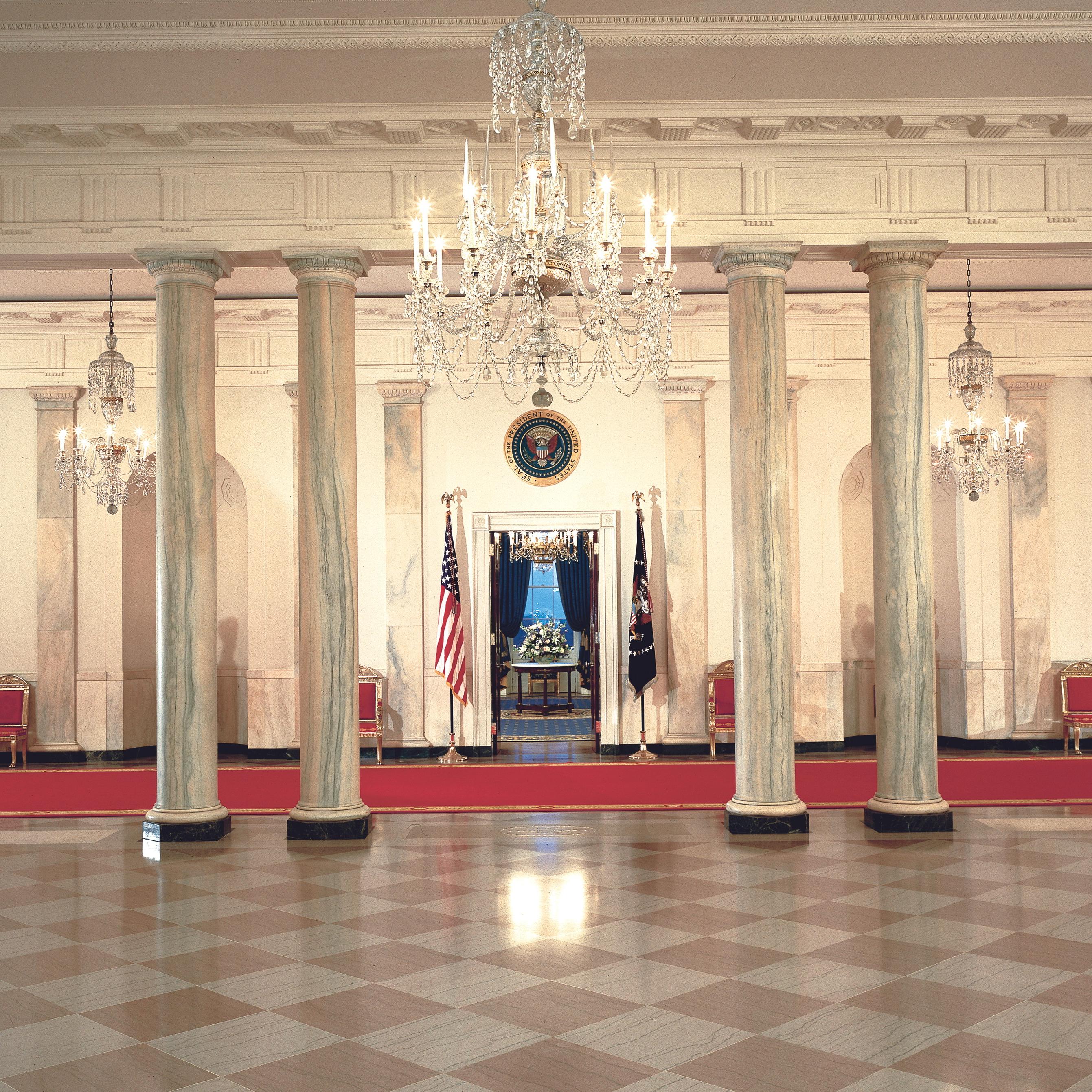 View of the Entrance Hall of the White House