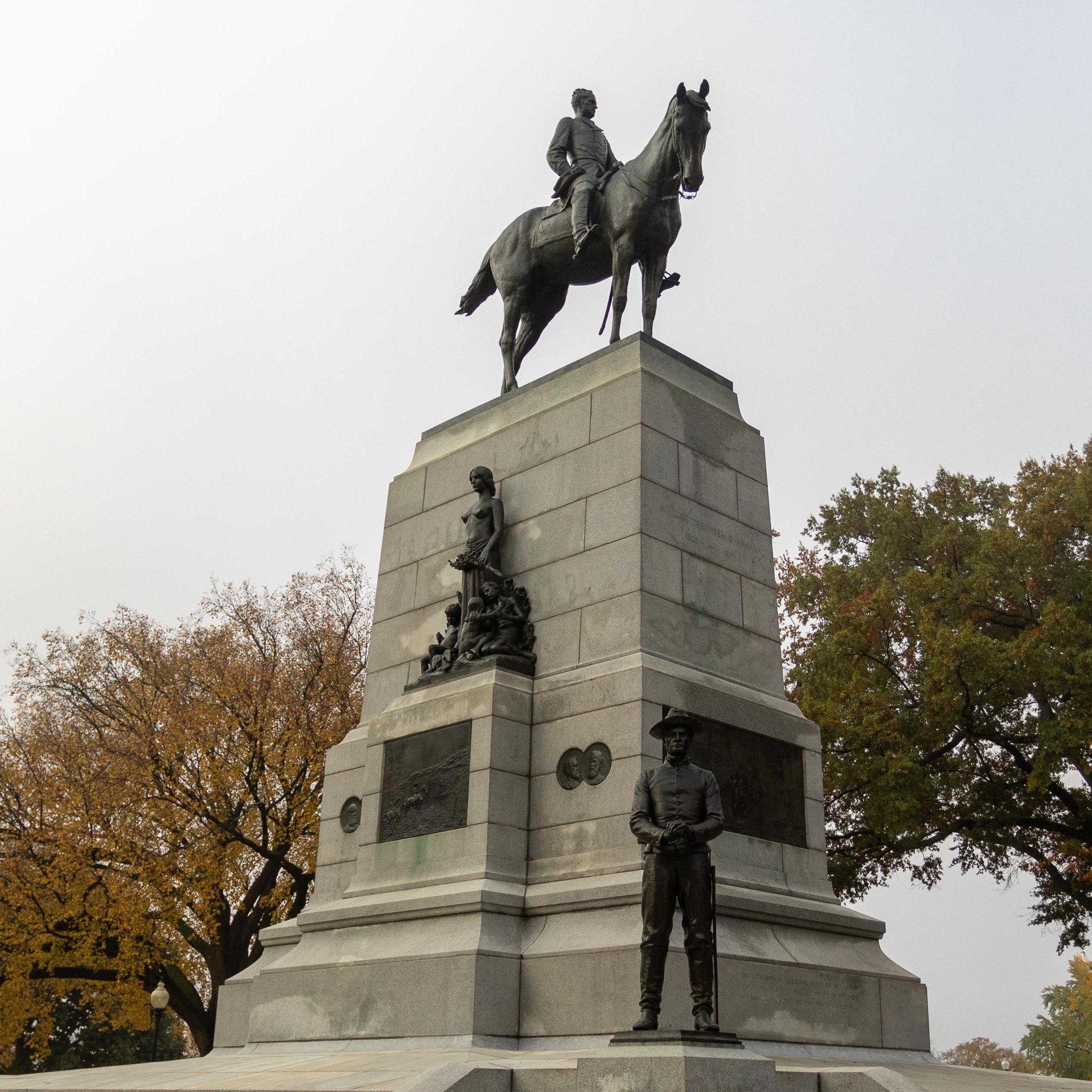 View of the General William Tecumseh Sherman Statue Located in Sherman Park
