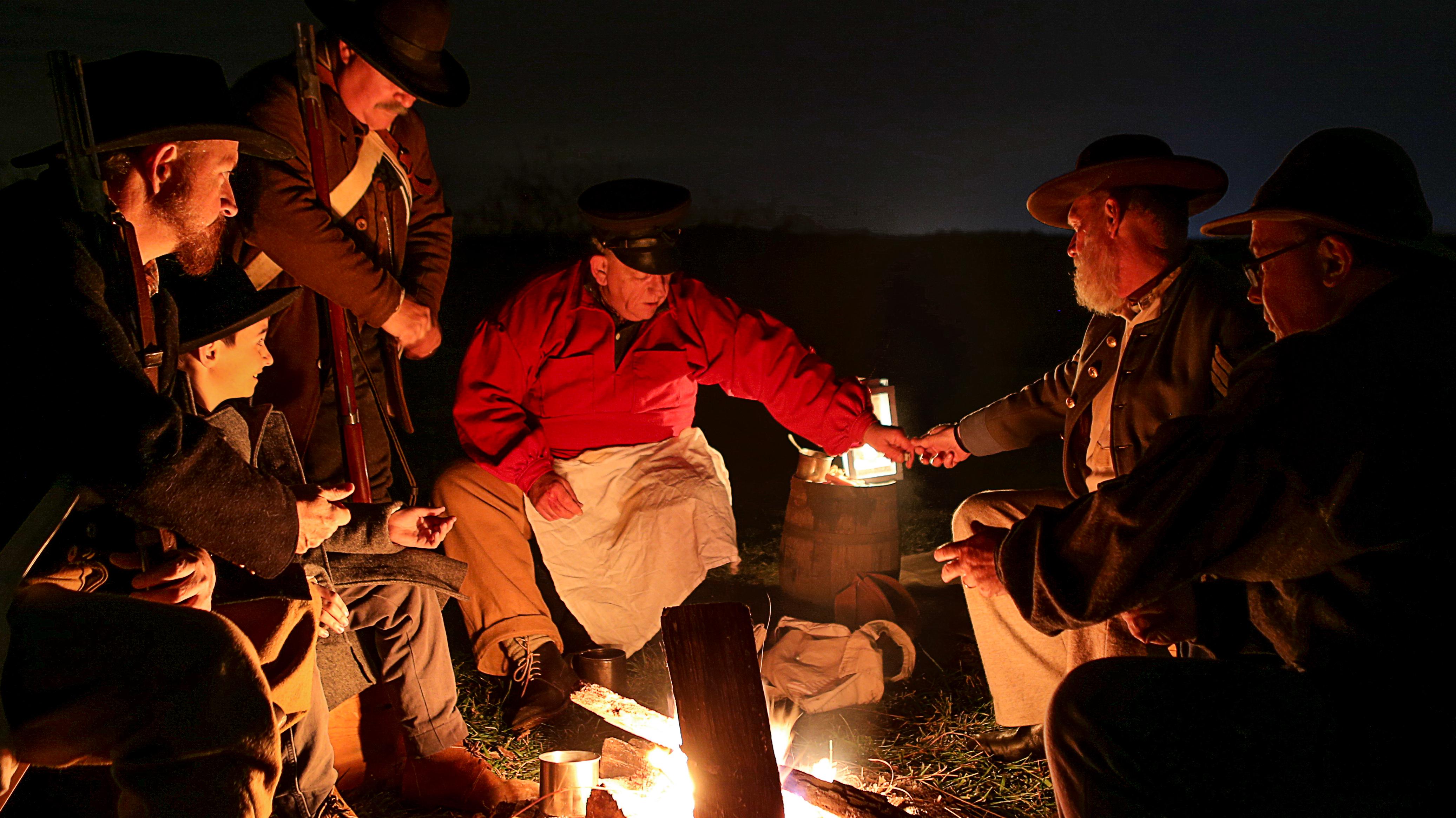 Living history actors during 2018 moonlight tour.