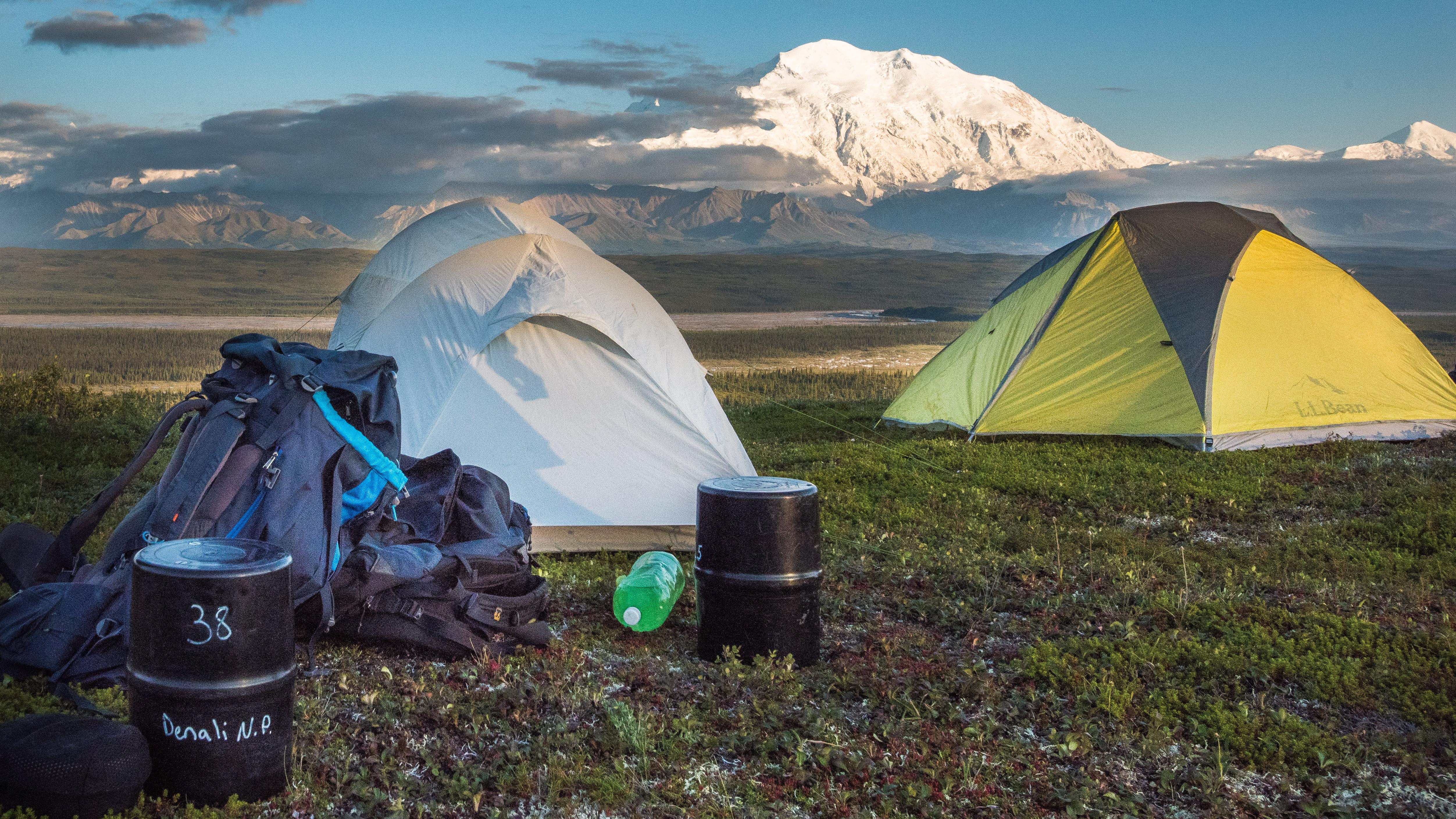 A camp in wilderness follows Leave No Trace practices.