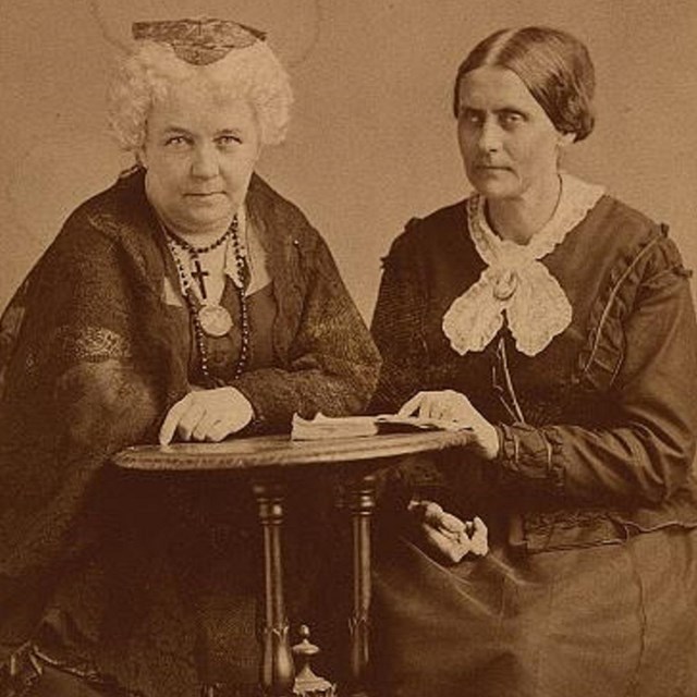 Elizabeth Cady Stanton (left) and Susan B. Anthony (right) 