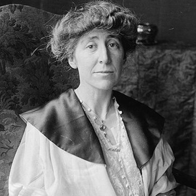 Black and white photo of Jeannette Rankin. LOC