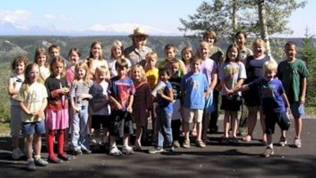 Junior rangers with park ranger