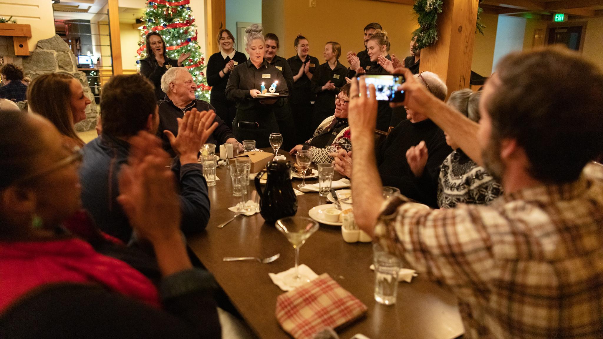 48th wedding anniversary celebration at Old Faithful Snow Lodge Obsidian Dining Room