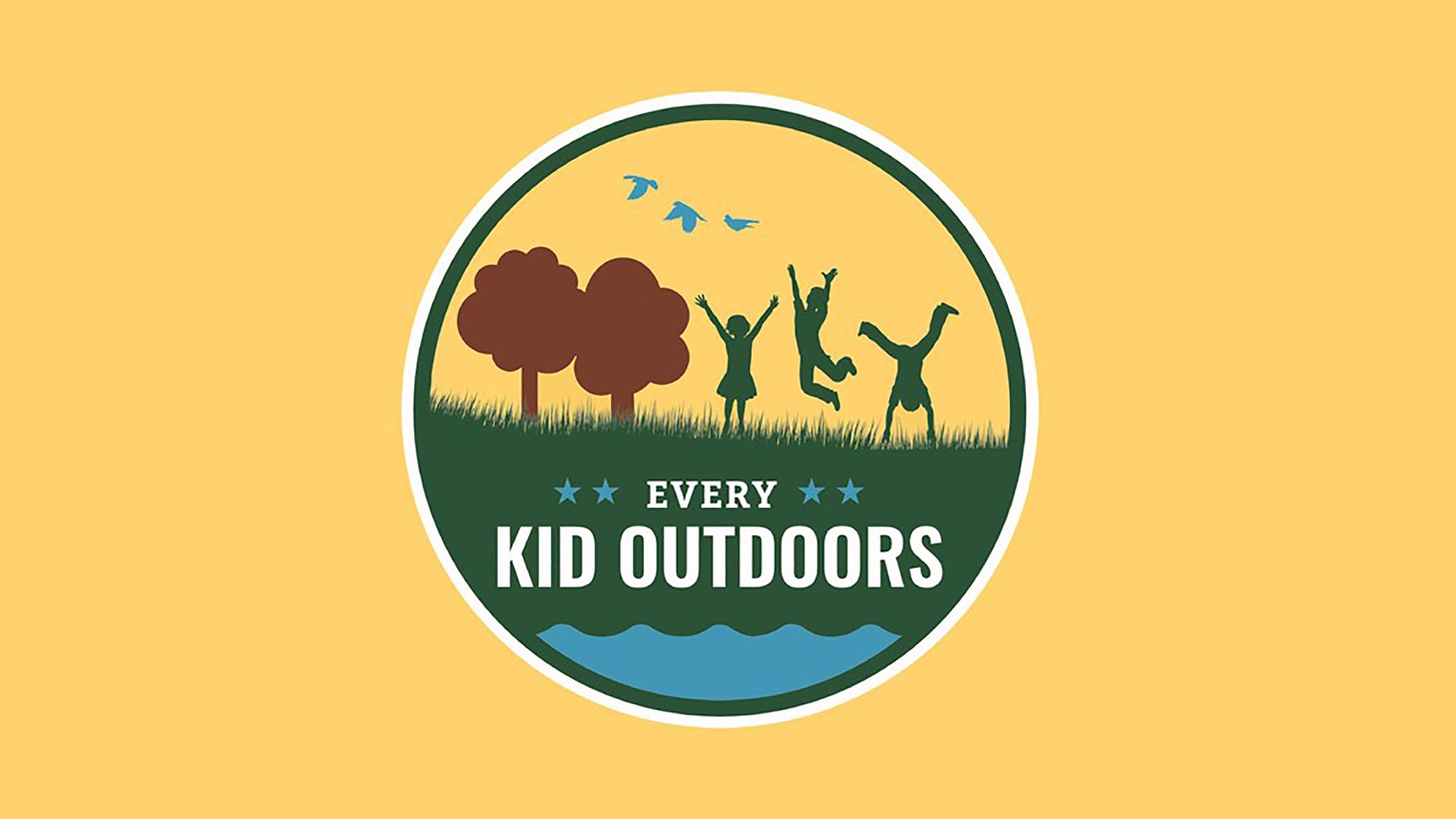 The Every Kid Outdoors Logo in front of a yellow background.