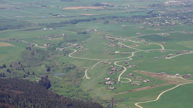 An aerial view of the Gallatin Valley of Montana in the Greater Yellowstone Ecosystem.