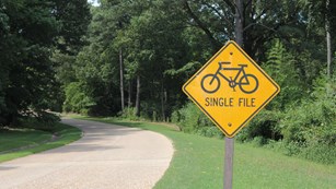 Bicycle road safety sign