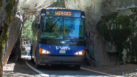 YARTS bus driving through Arch Rock