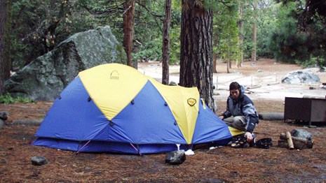 Tent and visitor