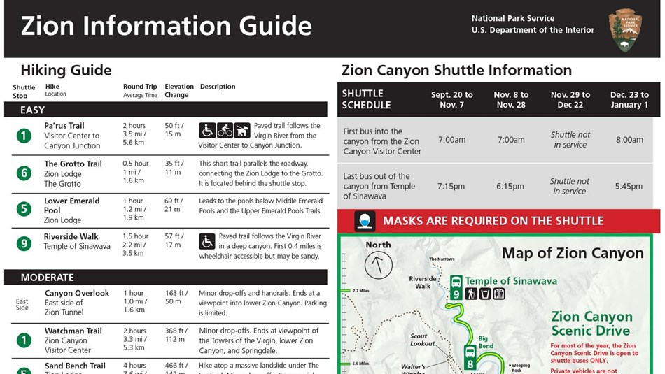 Image of part of the fall information sheet