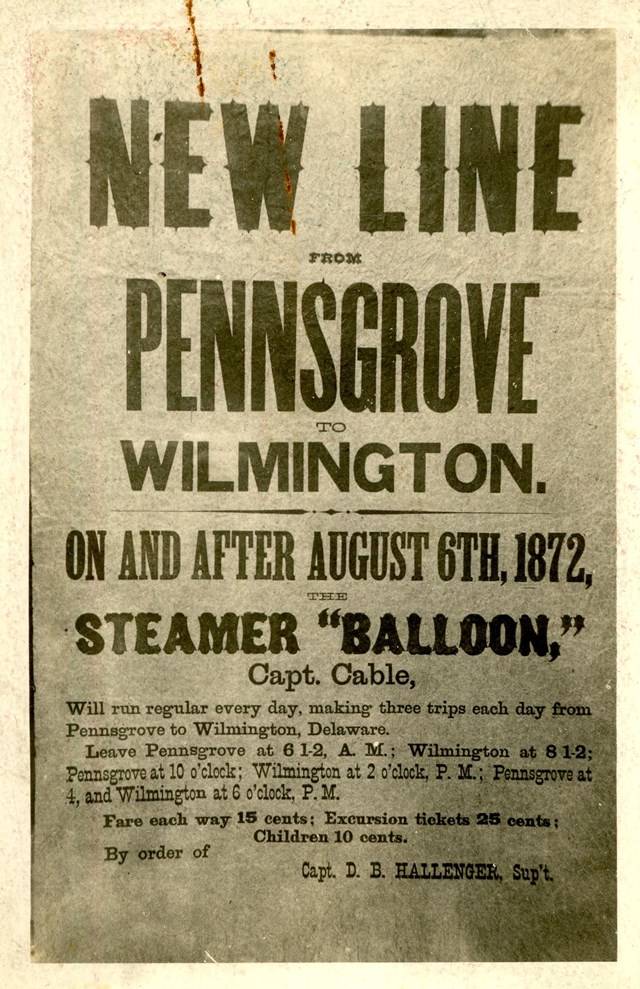 Old advertisement for a ferry line.