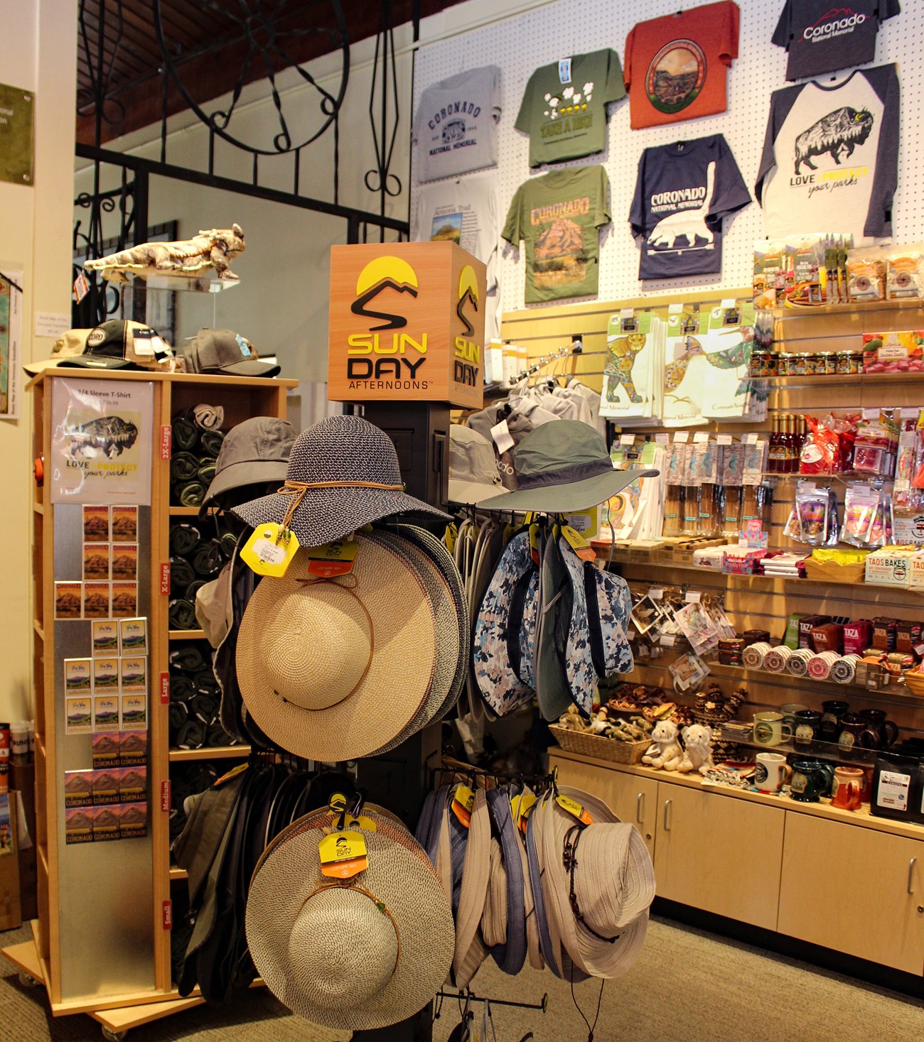 store with hats and books