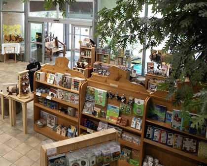 Park gift shop inside the visitor center.