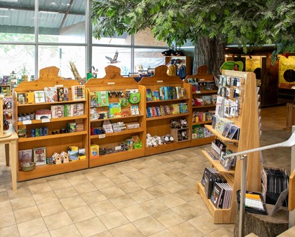 Inside the visitor center is the park gift shop.