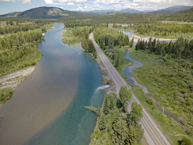 View of highway next to two major rivers