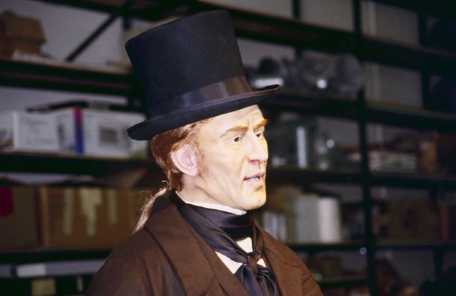 William Clark, animatronic figure in lab at Advanced Animatronic in Middleburg, Vermont.