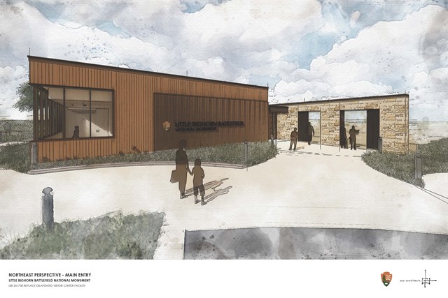 Architectural rendering of new visitor center. 