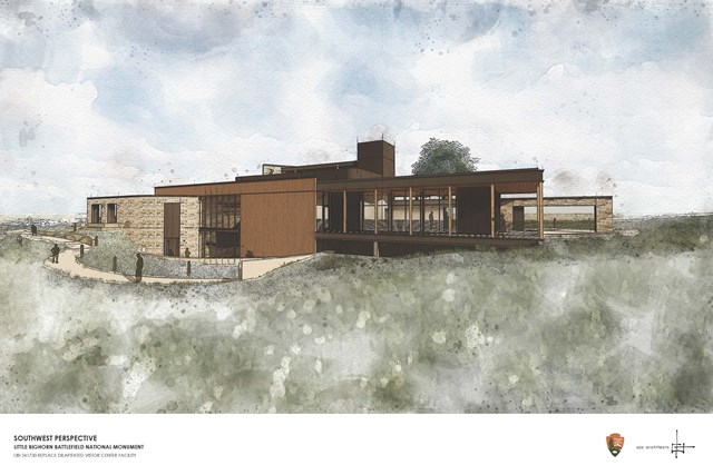 Architectural rendering of new visitor center. 