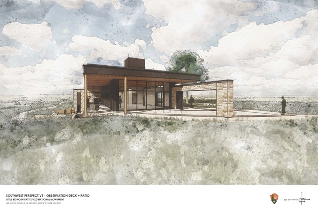 Architectural rendering of new visitor center. 