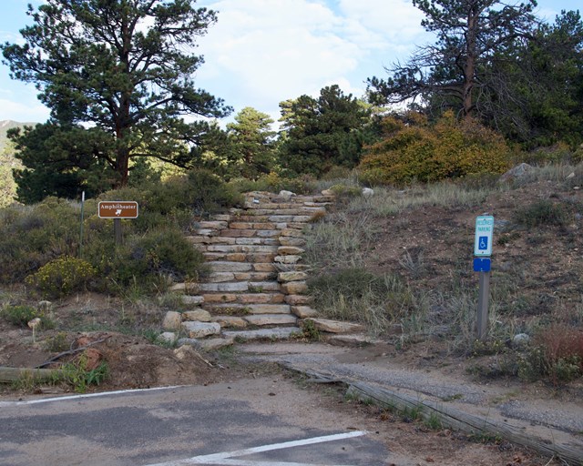 Uneven stone steps.