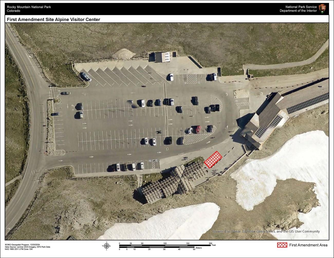 Map of First Amendment site at Alpine Visitor Center