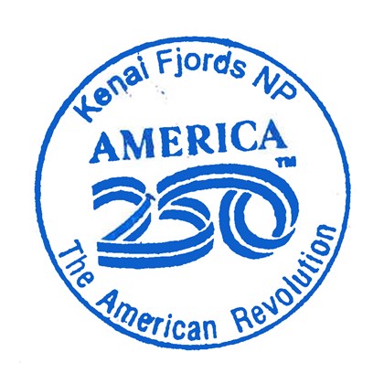 Circular Stamp: Kenai Fjords NP America 250 The American Revolution