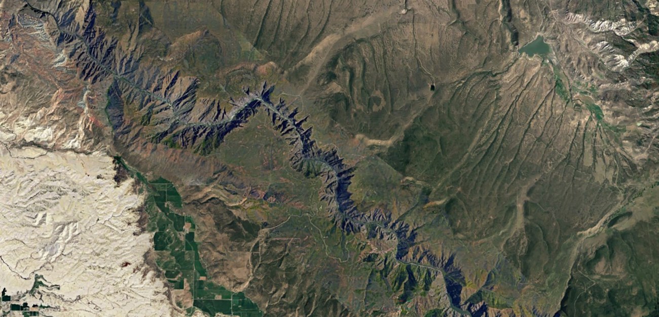 Map of the stratigraphy of Black Canyon and nearby vicinity with different colors representing rock layers