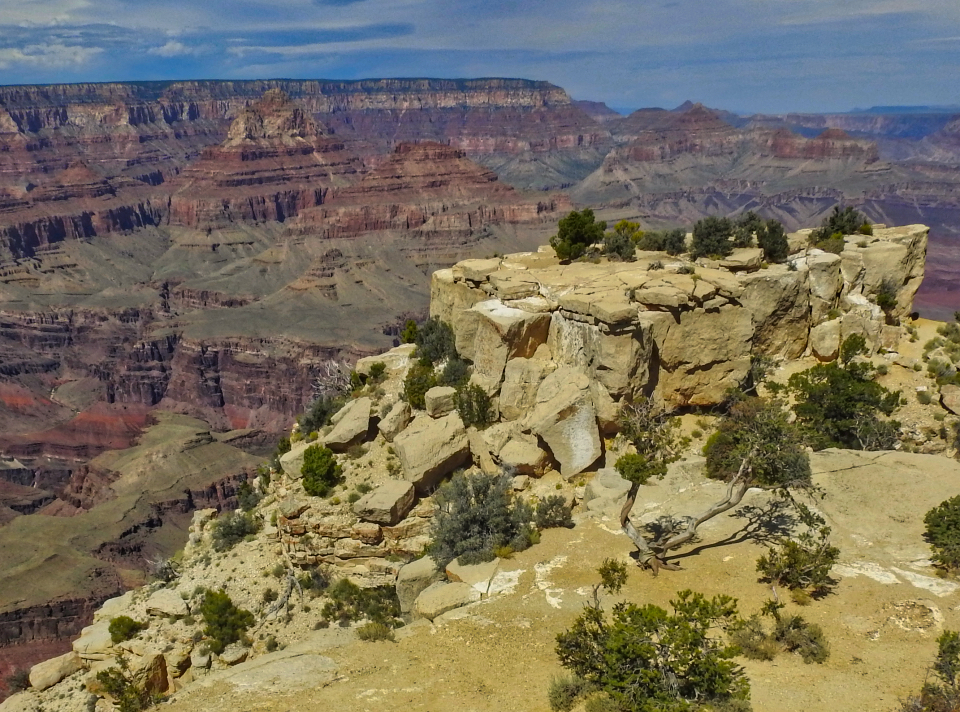 Cliffs with rubble on top
