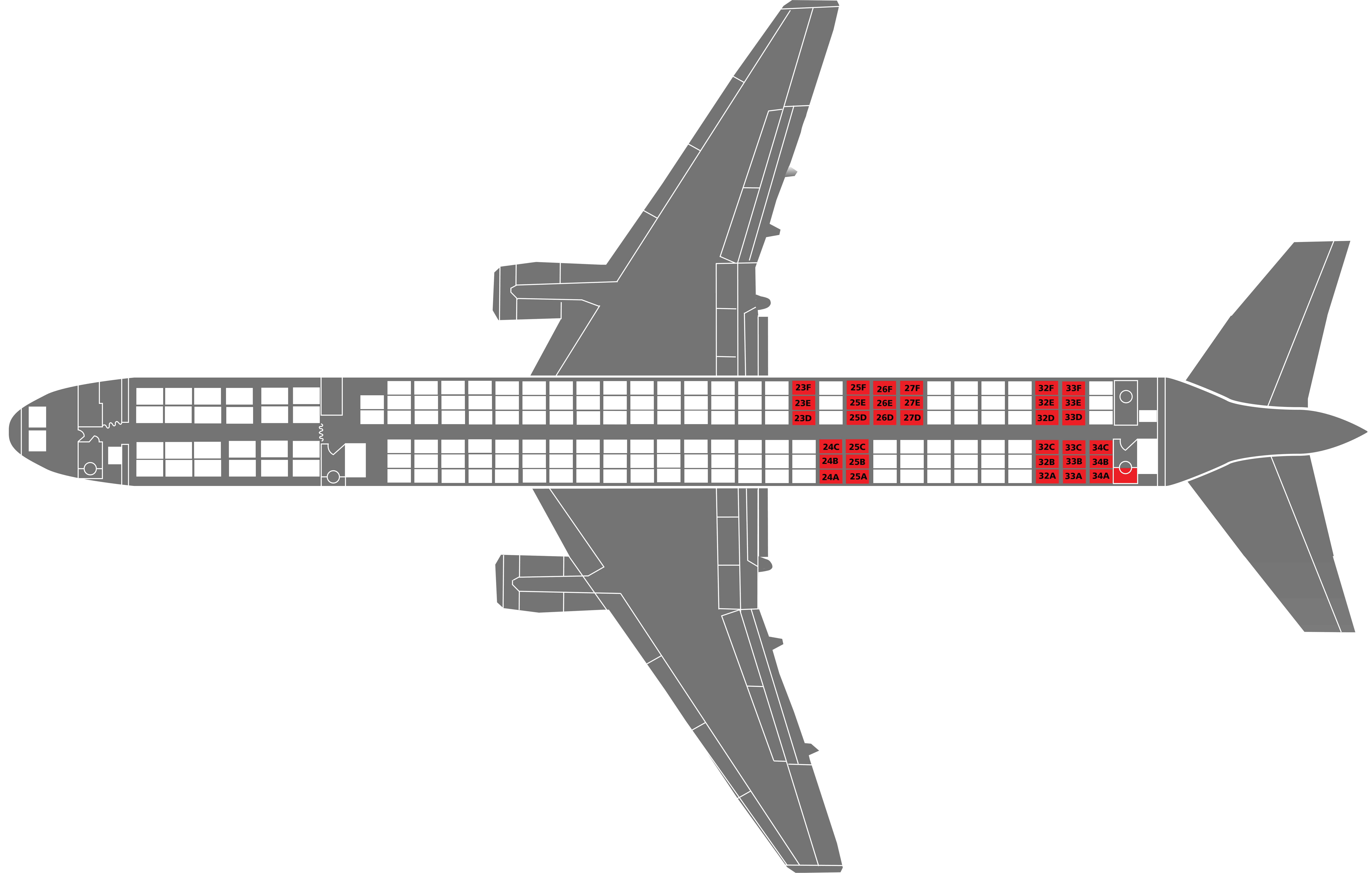Seating chart showing where passengers purchased tickets and where crew members were located