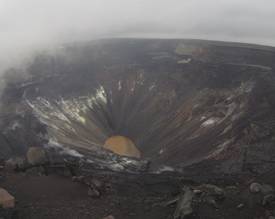 Water lake within a crater.