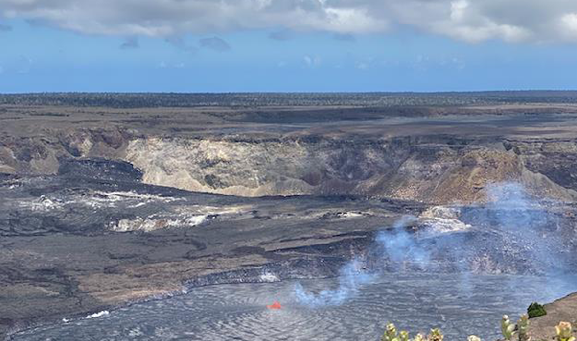 A deep volcanic crater.