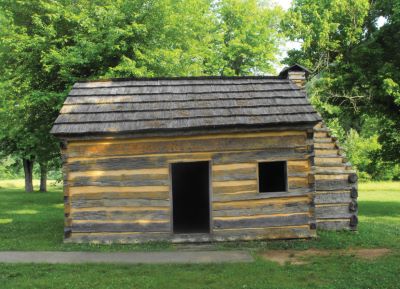 log cabin at boyhood home