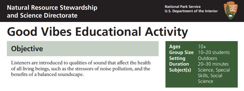 Young Sound Seekers Good Vibes Educational Activity header