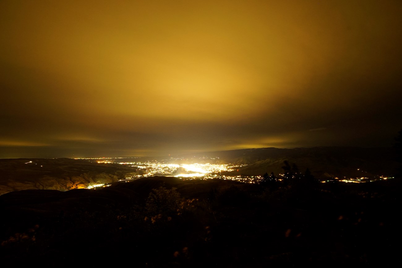 light pollution on clear night, Lake Chelan, WA