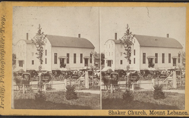 historic photo of a white shaker church