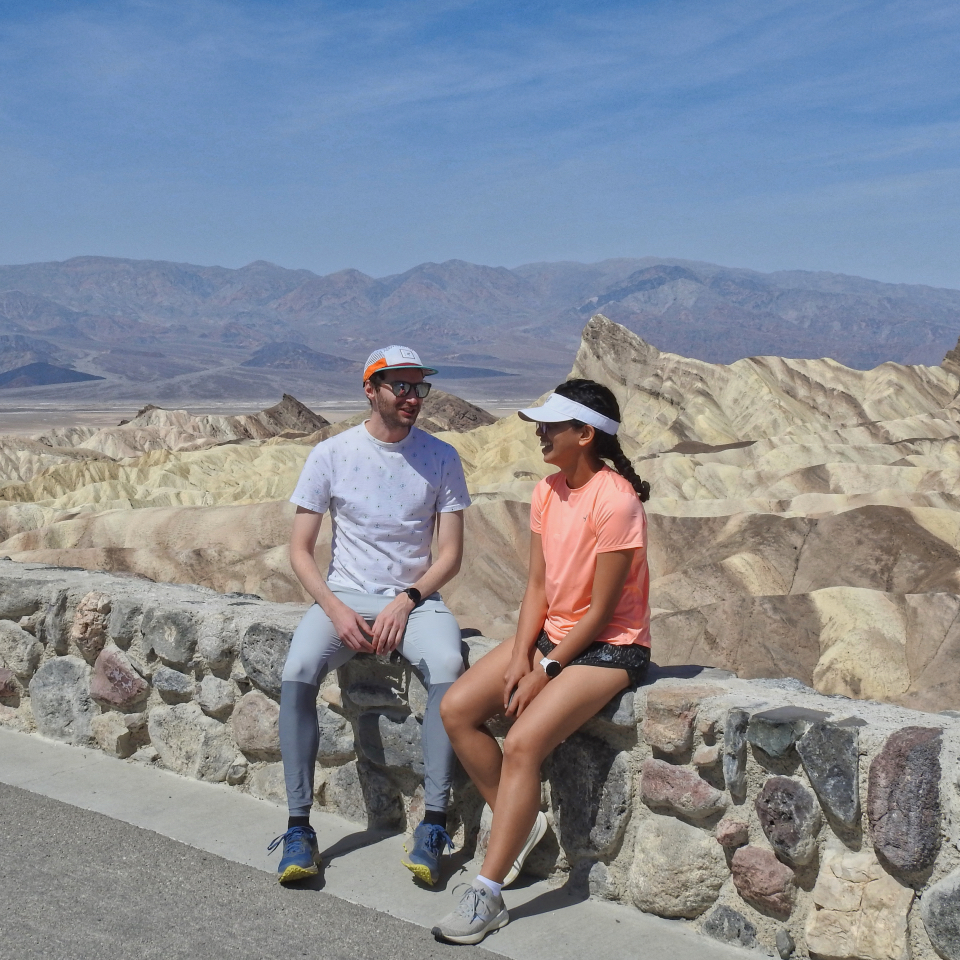 Rock wall and mountains covered with snow