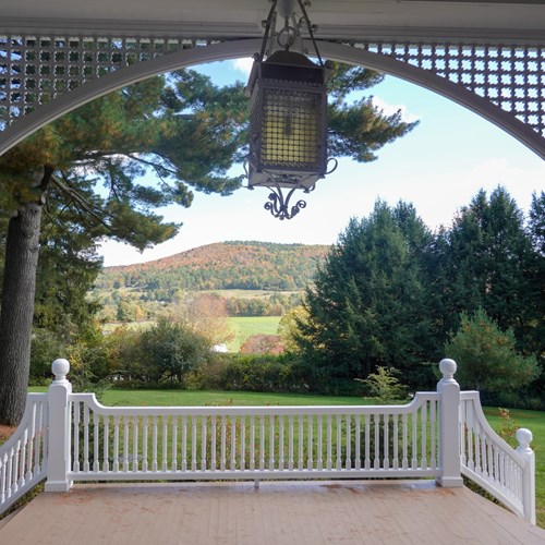 fall foliage on blake hill taken from mansion porch