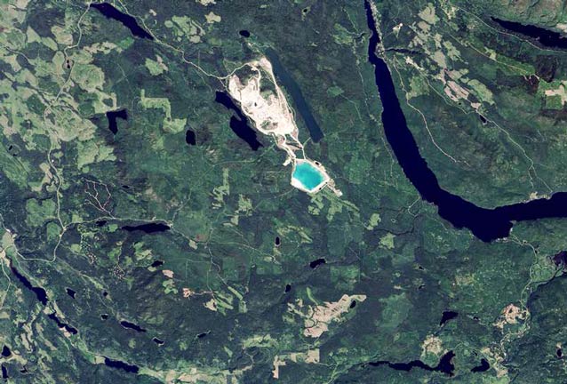 satellite image of lakes and ponds